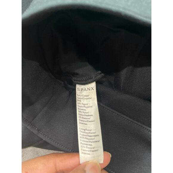 Spanx Black Cropped Legging Faux Trouser Pants Sz M - Picture 6 of 6